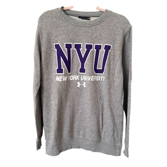 NYU x UNDER ARMOUR Loose Fit Crewneck Sweatshirt Small - Picture 1 of 5